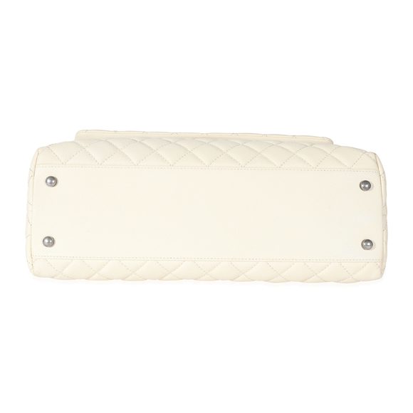 Chanel Cream Quilted Caviar Medium Coco Top Handle - Picture 5 of 6